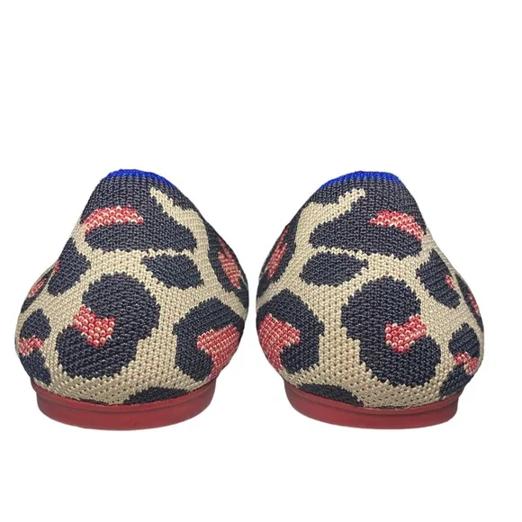 Rothys the flat red cat size 10.5 woman round toe flat shoes GUC Animal print - Picture 7 of 10